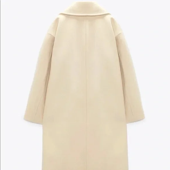 NWT ZARA Oversized Vanilla/Cream Coat with Pockets Size L, M, S - Picture 2 of 14
